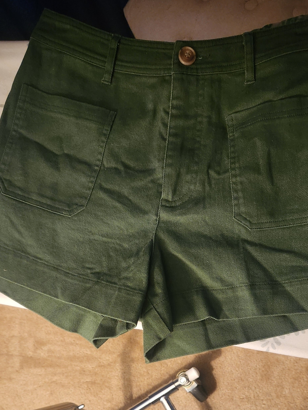 Francesca's Collections Olive Green High Waist Women's Shorts